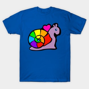 Rainbow Snail with Heart T-Shirt